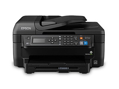 Epson WorkForce WF-2750 All-in-One Printer with 2.2” LCD, Fax, ADF, 2 Sided Printing & 150 Page Cassette