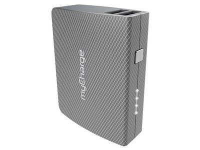 myCharge 4400mAh AmpPlus Portable Charger with USB Arm - Grey & Charcoal