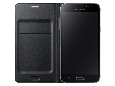 Samsung Wallet Flip Cover for Galaxy J3 - Black