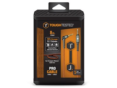 Tough Tested PRO Armor TTPC8AUX 2.4m (8’) Braided 3.5mm Auxiliary Cable