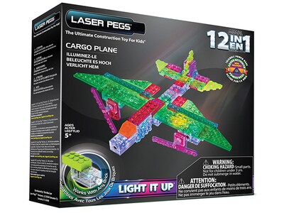 Laser Pegs 12-in-1 Cargo Plane Construction Brick Kit