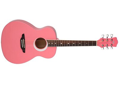 Luna Guitars Aurora Borealis 3/4 Acoustic Guitar - Pink Pearl