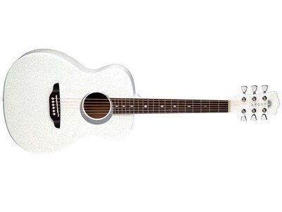 Luna Guitars Aurora Borealis 3/4 Acoustic Guitar - White Sparkle