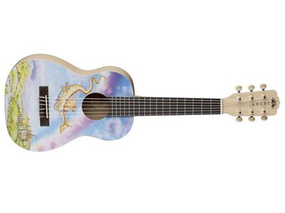 Guitare acoustique 1/2 Aurora avec cordes en nylon de Luna Guitars - dragon