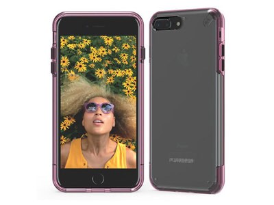 PureGear iPhone 7/8 Plus Slim Shell PRO Case - Pink & Clear