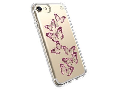 Étui Presidio Clear + Print pour iPhone 7/8 —  papillons brillants rose doré et transparent