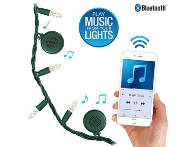 Innovative Technology Bright Tunes White LED String Lights with Integrated Bluetooth® Speakers