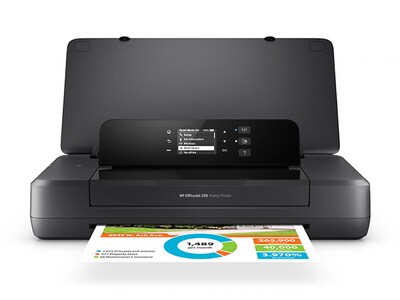 Imprimante mobile OfficeJet 200 de HP avec écran MDG de 2 po et bac de 50 pages – noir
