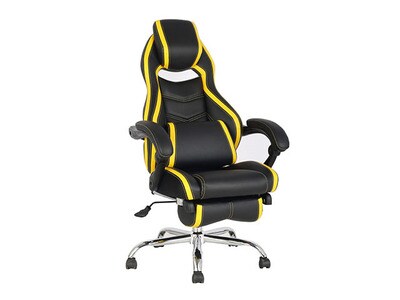 TygerClaw Executive High Back PU Leather Office Chair - Yellow & Black