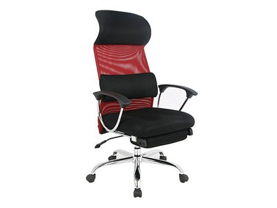TygerClaw Ergonomic High Back Mesh Office Chair with Headrest - Red & Black