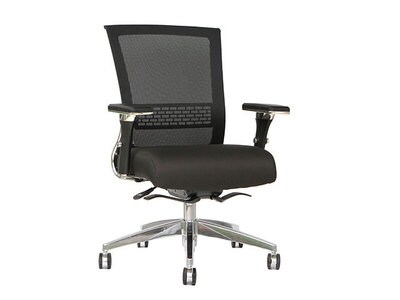 TygerClaw Mesh Mid Back and Fabric Seat Office Chair - Black