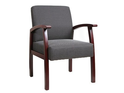 TygerClaw Mid Back Fabric Guest Chair - Mahogany