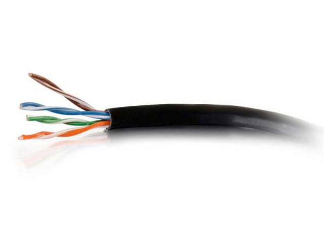 Rouleau de câble réseau Ethernet de catégorie 5e non blindé à conducteur massif 56022 de C2G - 304,8 m (1000 pi) - noir