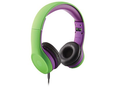 HeadRush Kids On-Ear Headphones with Music Sharing Function - Green & Purple