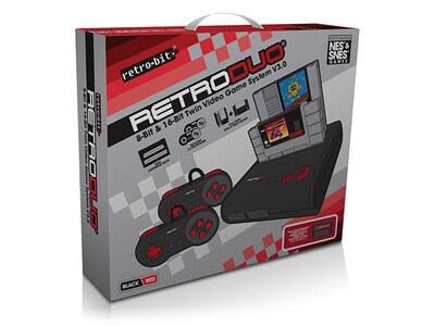 Retro-Bit RetroDuo Portable V2.0 Core Edition (Black) - (SNES) Super N