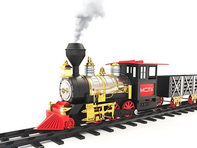 MOTA Classic Toy Train Set with Real Smoke, Lights & Sounds
