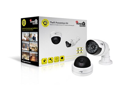 HOMEGUARD Dummy Indoor & Outdoor CCTV Dome & Bullet Camera Theft Prevention Kit
