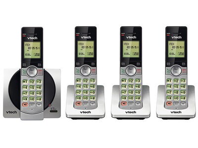 VTech CS6919-4 DECT 6.0 Cordless Phone with 4 Full Duplex Handsets - Silver