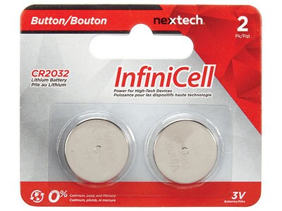 InfiniCell CR2032 Coin Cell Lithium Battery 2-pack