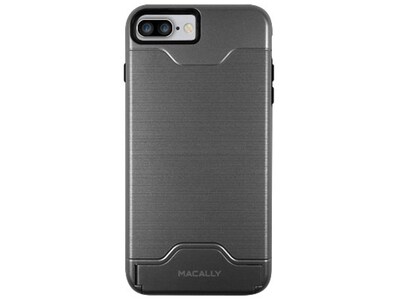 Macally iPhone 7/8 Plus Dual layer Protective Case with Kickstand - Space Grey