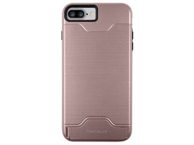 Macally iPhone 7/8 Plus Dual layer Protective Case with Kickstand - Rose Gold