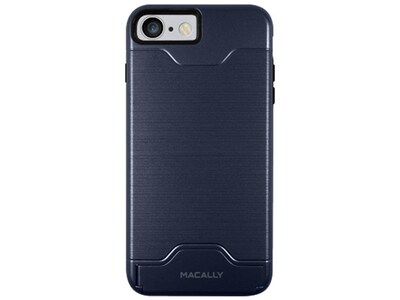 Macally iPhone 7/8 Dual layer Protective Case with Kickstand - Blue