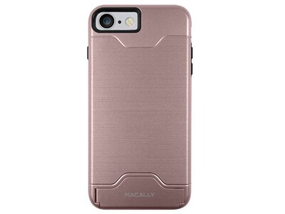 Macally iPhone 7/8 Dual layer Protective Case with Kickstand - Rose Gold