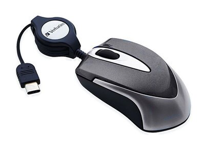 Verbatim USB-C Mini Travel Optical Mouse - Black