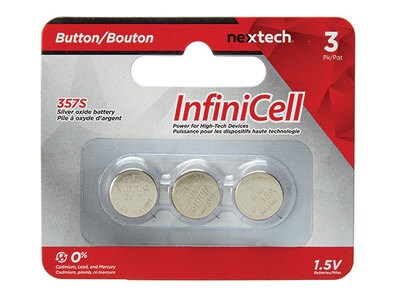InfiniCell 357S Button Cell Battery - 3-Pack