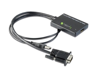 Techly IDATA HDMI-VGA3 1m (3.2’) VGA to HDMI Converter Cable with Audio