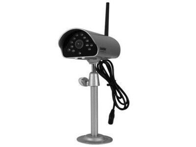 Caméra de sécurité numérique sans fil intérieure/extérieur avec vision de nuit et audio, sans fil SM-816DTX de SecurityMan – argent