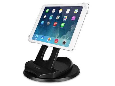 Macally SPINGRIP 2-in-1 Tablet Stand & Hand Strap Holder for 7”-11” iPad/Tablet - Black