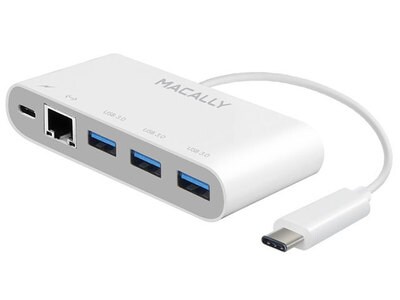 Concentrateur USB-C à 5 ports USB 3.0, USB-C de recharge et Ethernet de Macally