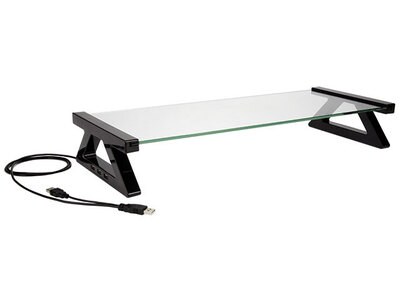 Nexxtech Glass Top Computer Monitor Stand - Black