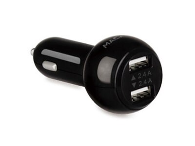 Macally 2.4A USB Dual Port Car Charger