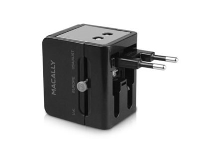 Macally Universal Power Adapter with USB Port - Black