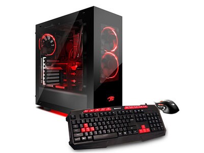iBUYPOWER CA006A Gaming PC with AMD FX-8320, 2TB HDD, 16GB RAM, GeForce GTX 1050TI & Windows 10 Home - Black & Red