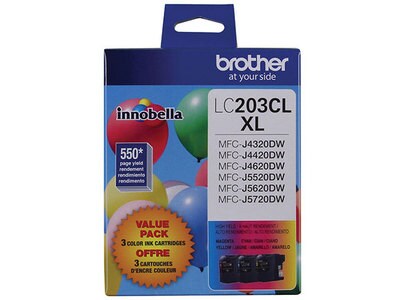Brother Innobella LC2033PKS High Yield Ink Cartridges - Cyan, Yellow, Magenta - 3-Pack