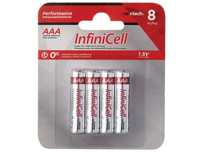 Paquet de 8 piles alcalines InfiniCell AAA