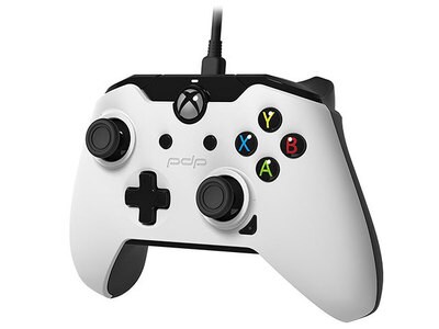 Manette avec câble de PDP pour Xbox One et ordinateur personnel – blanc
