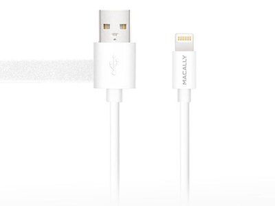 Macally 3m (10’) Apple MFI Certified USB-to-Lightning Charge & Sync Cable - White