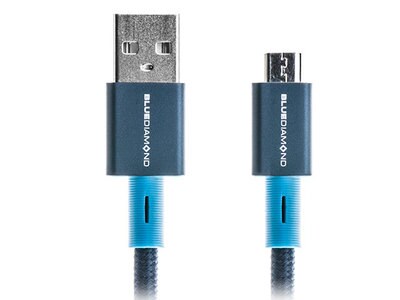 Câble micro USB de 0,9 m (3 pi) SmartSync+ de BlueDiamond - bleu