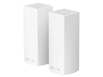 Système Wi-Fi maillé tribande AC4400 VELOP de Linksys pour tout le domicile - blanc - paquet de 2 (WHW0302-CA)