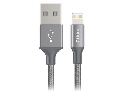 Câble USB à Lightning réversible de 1,5 m (5 pi) Zikko de HYPER - gris spatial