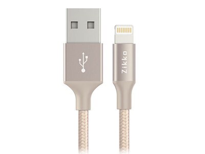 Câble USB à Lightning réversible de 1,5 m (5 pi) Zikko de HYPER - doré
