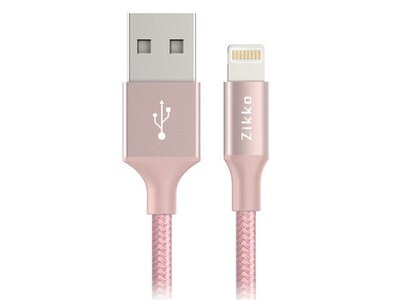Câble USB à Lightning réversible de 1,5 m (5 pi) Zikko de HYPER – rose doré