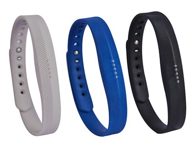 Bracelet d’activité d’Affinity Fitbit Flex 2™ - Paquet de 3 - grand - gris, bleu & noir