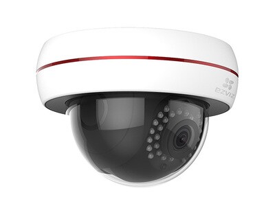 Caméra de sécurité réseau sous dôme pour l’extérieur, sans fil, jour et nuit Husky d’EZVIZ – noir et blanc