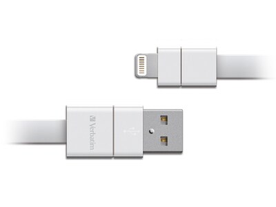 Verbatim 99213 0.2m (0.6’) Lightning to USB Flat Charge & Sync Cable - White