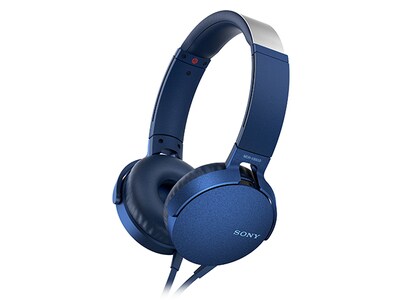 Casque d’écoute avec commandes sur câble XB550AP EXTRA BASS de Sony - bleu